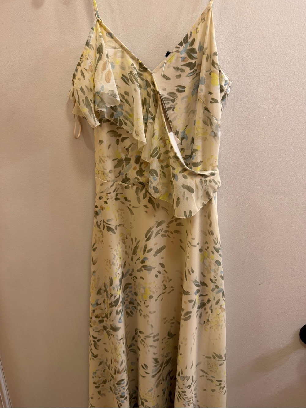 White House Black Market Cream Floral Maxi Slip Dress size 0